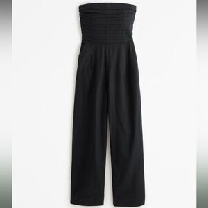 Abercrombie Emerson Strapless Linen Blend Jumpsuit